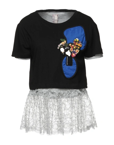 Shop Antonio Marras Woman T-shirt Black Size 3 Cotton, Polyamide, Viscose, Polyester
