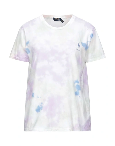 Shop Polo Ralph Lauren Woman T-shirt Light Purple Size M Cotton