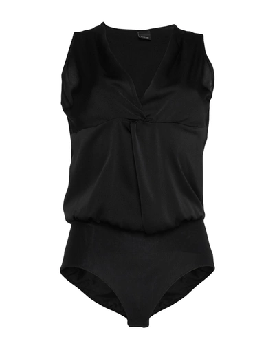 Shop Pinko Woman Top Black Size 6 Polyester, Polyamide, Elastane