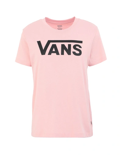 Shop Vans Wm Flying V Crew Tee Woman T-shirt Pink Size S Cotton