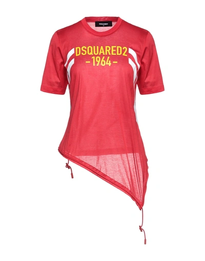 Shop Dsquared2 Woman T-shirt Red Size S Cotton