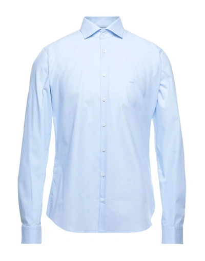Shop Michael Kors Mens Man Shirt Sky Blue Size 15 ¾ Cotton, Elastane