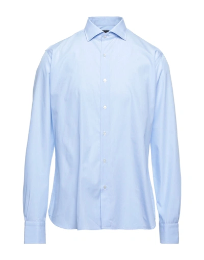 Shop Alessandro Boni Shirts In Sky Blue