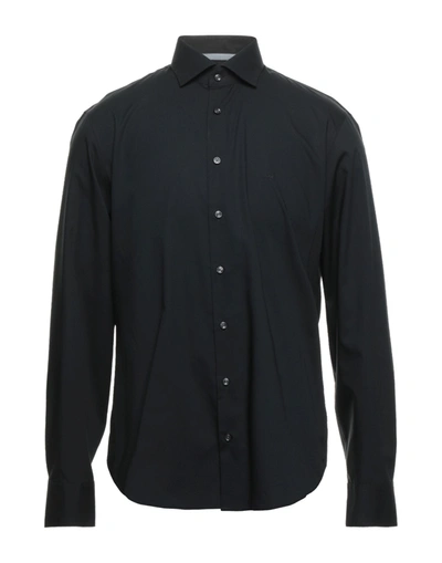 Shop Michael Kors Mens Man Shirt Black Size 16 ½ Cotton, Elastane