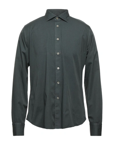 Shop Alex Doriani Man Shirt Lead Size 17 ½ Cotton In Grey
