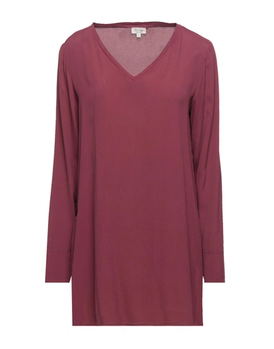 Shop Her Shirt Her Dress Woman Top Burgundy Size S Viscose, Silk In Red