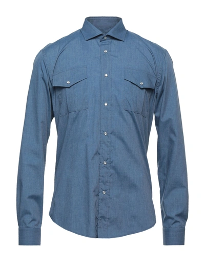 Shop Brian Dales Man Shirt Slate Blue Size 17 Polyester, Cotton