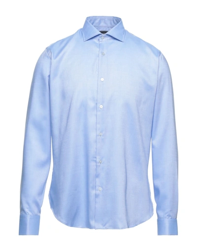 Shop Alessandro Boni Shirts In Sky Blue