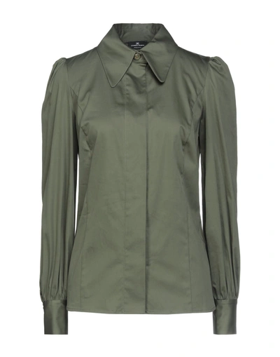 Shop Elisabetta Franchi Woman Shirt Military Green Size 4 Polyester, Elastane