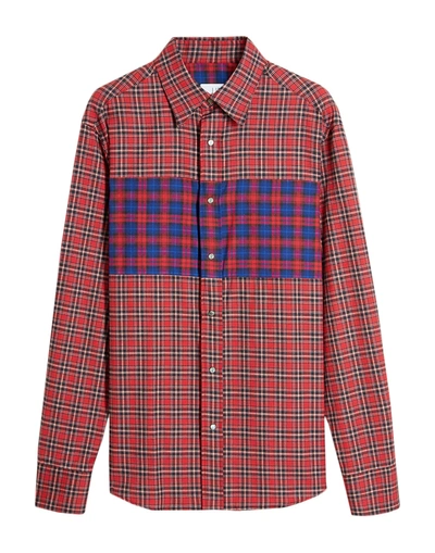 Shop Dunhill Man Shirt Red Size Xl Cotton