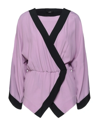 Shop Carla G. Woman Top Light Purple Size 8 Acetate, Silk
