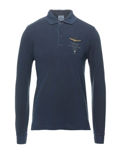 Shop Aeronautica Militare Polo Shirts In Dark Blue