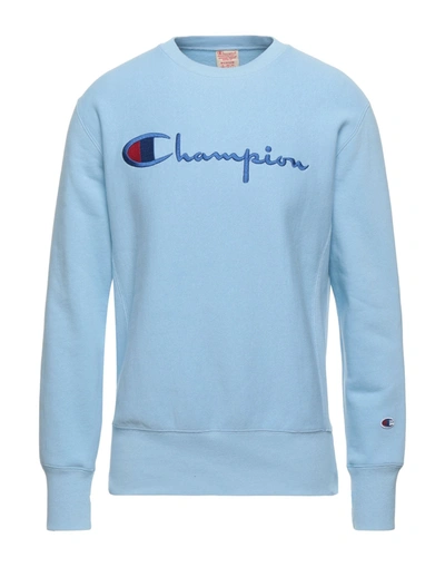 Shop Champion Sweatshirts In Sky Blue