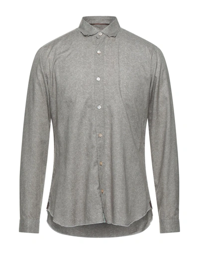 Shop Tintoria Mattei 954 Man Shirt Light Grey Size 15 ½ Cotton