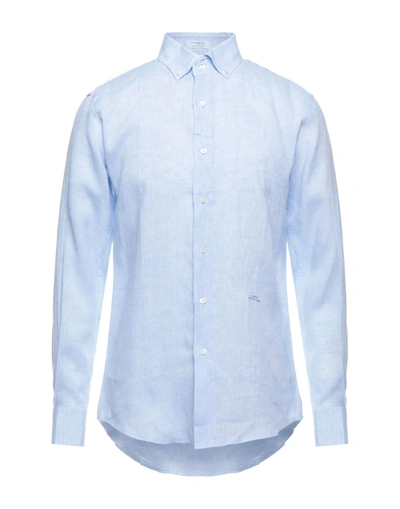 Shop Malo Man Shirt Sky Blue Size 17 ½ Linen