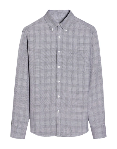 Shop Dunhill Man Shirt Grey Size Xxl Lyocell, Cotton