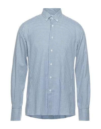 Shop Lorenzini Shirts In Pastel Blue