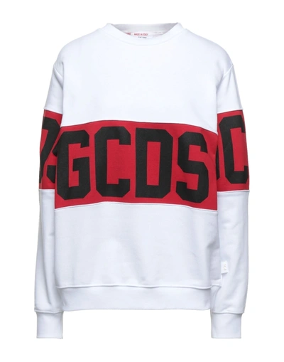Shop Gcds Woman Sweatshirt White Size Xs Cotton