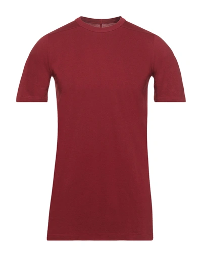 Shop Rick Owens T-shirts In Brick Red