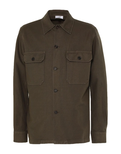 Shop Dunhill Man Shirt Military Green Size Xl Cotton, Linen