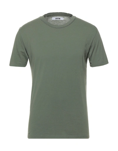 Shop Mauro Grifoni T-shirts In Military Green