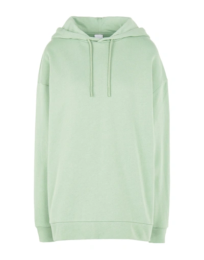 Shop 8 By Yoox Organic Cotton Relax Fit Drop Shoulder Hoodie Woman Sweatshirt Light Green Size S Organic