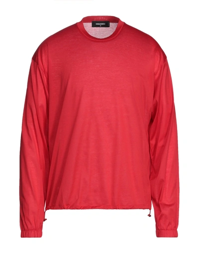 Shop Dsquared2 Man T-shirt Red Size L Cotton