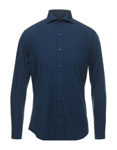 Shop Scervino Street Ermanno Scervino Man Shirt Midnight Blue Size 15 Cotton