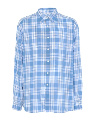 Shop Dunhill Man Shirt Sky Blue Size S Lyocell