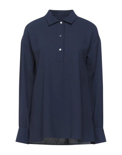 Shop Mauro Grifoni Blouses In Dark Blue