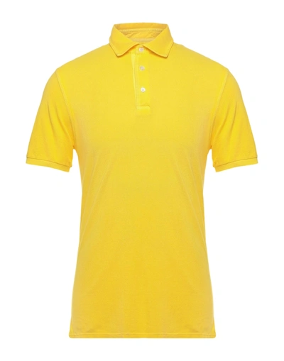 Shop Fedeli Man Polo Shirt Yellow Size 40 Cotton