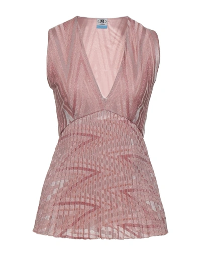 Shop M Missoni Woman Top Pink Size M Cotton, Viscose, Metallic Fiber, Polyamide