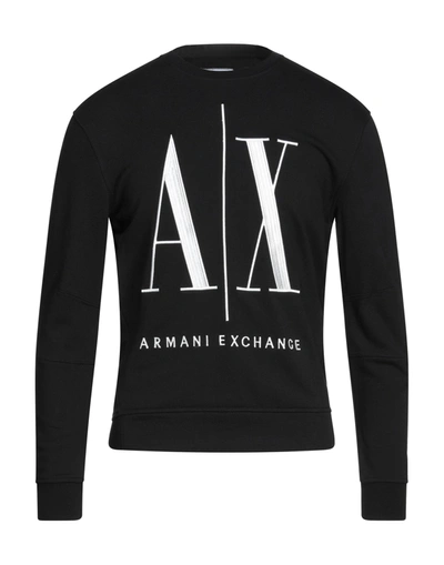 Shop Armani Exchange Man Sweatshirt Black Size L Cotton, Elastane