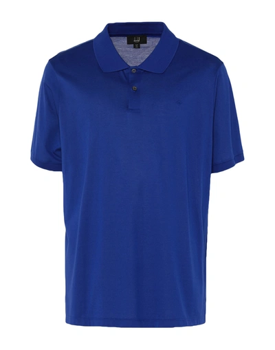 Shop Dunhill Polo Shirts In Bright Blue