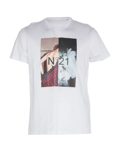 Shop Ndegree21 Man T-shirt White Size Xxs Cotton
