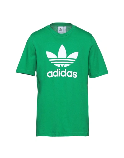 Shop Adidas Originals Trefoil T-shirt Man T-shirt Green Size Xs Cotton