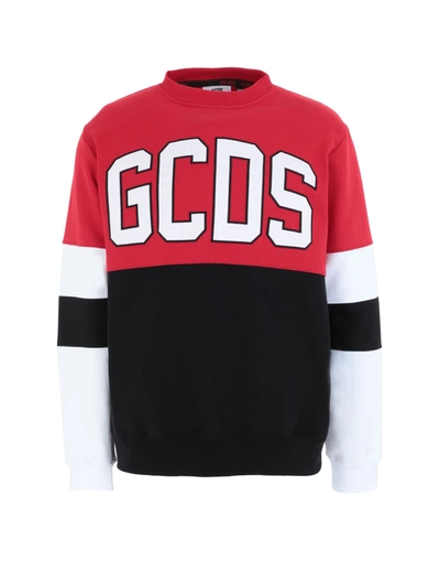 Shop Gcds Man Sweatshirt Red Size Xxs Cotton