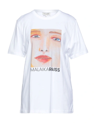 Shop Malaika Raiss Woman T-shirt White Size L Cotton
