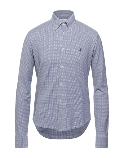 Shop Brooksfield Man Shirt Midnight Blue Size 48 Cotton