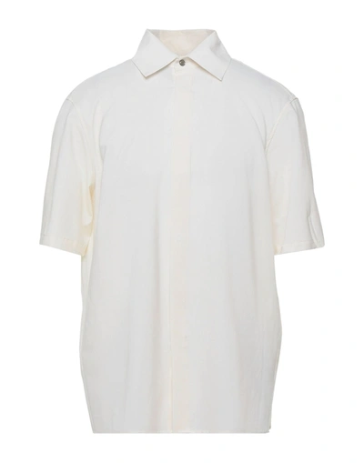 Shop Edward Crutchley Man Shirt Ivory Size L Wool, Merino Wool In White