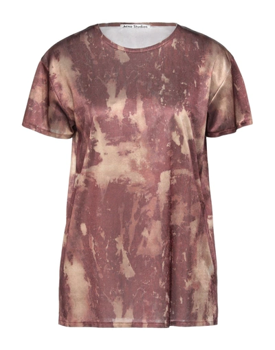 Shop Acne Studios Woman T-shirt Brown Size S Polyester