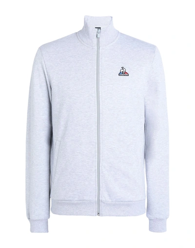 Shop Le Coq Sportif Ess Fz Sweat Man Sweatshirt Light Grey Size M Cotton, Polyester