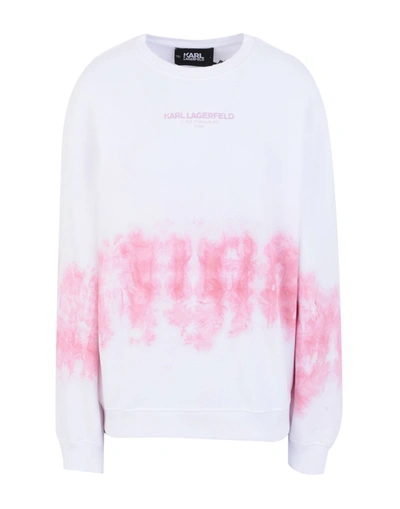Shop Karl Lagerfeld Tie-dye Logo Sweatshirt Woman Sweatshirt Pink Size S Cotton, Polyester