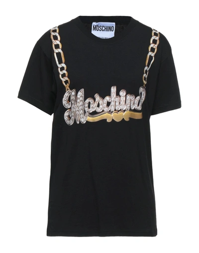 Shop Moschino Woman T-shirt Black Size Xs Cotton