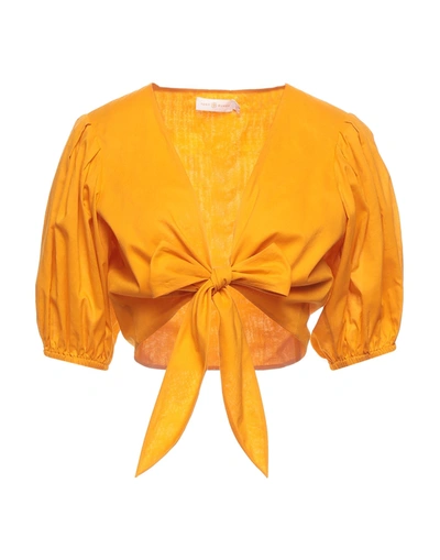 Shop Tory Burch Woman Shirt Apricot Size M Cotton In Orange