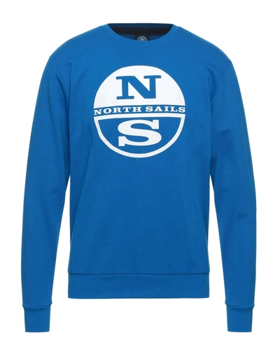 Shop North Sails Man Sweatshirt Bright Blue Size Xs Cotton