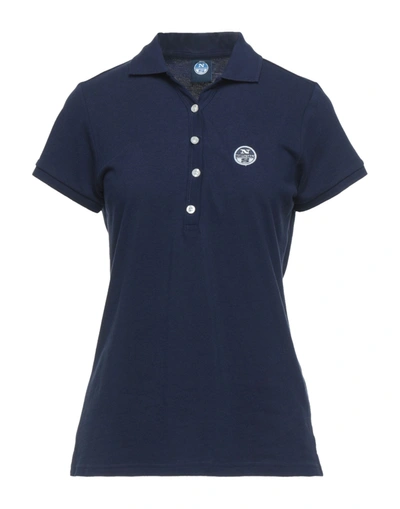 Shop North Sails Woman Polo Shirt Midnight Blue Size Xxs Cotton