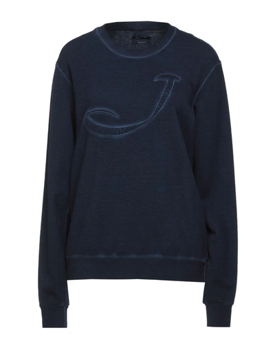 Shop Jacob Cohёn Woman Sweatshirt Midnight Blue Size S Cotton, Elastane