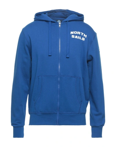Shop North Sails Man Sweatshirt Bright Blue Size Xs Cotton