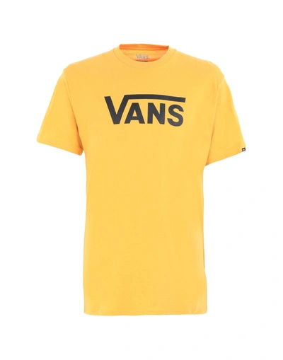 Shop Vans Mn  Classic Man T-shirt Ocher Size Xs Cotton In Yellow